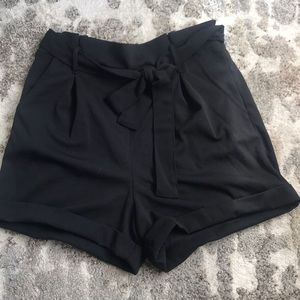 Haute Monde Silk Black Shorts
